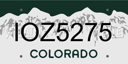 IOZ5275 Colorado License Plate