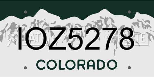 IOZ5278 Colorado License Plate