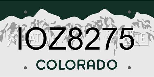 IOZ8275 Colorado License Plate