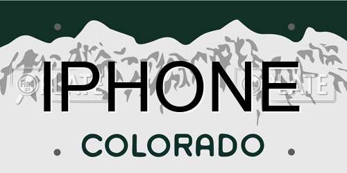 IPHONE Colorado License Plate