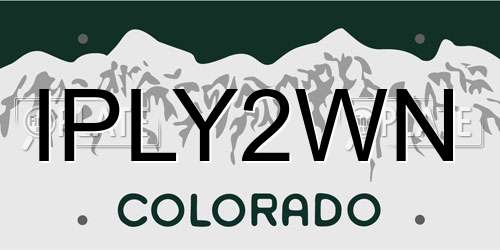 IPLY2WN Colorado License Plate