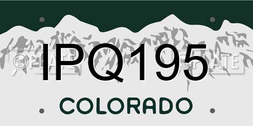 IPQ195 Colorado License Plate