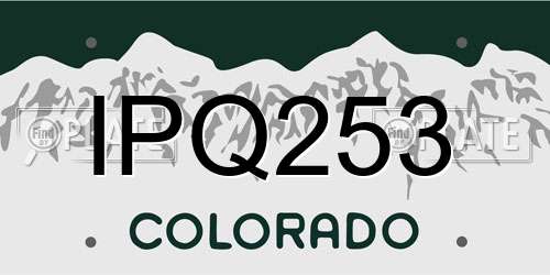 IPQ253 Colorado License Plate