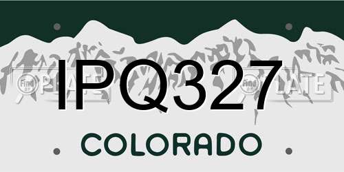 IPQ327 Colorado License Plate