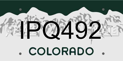 IPQ492 Colorado License Plate