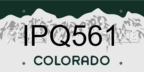 IPQ561 Colorado License Plate