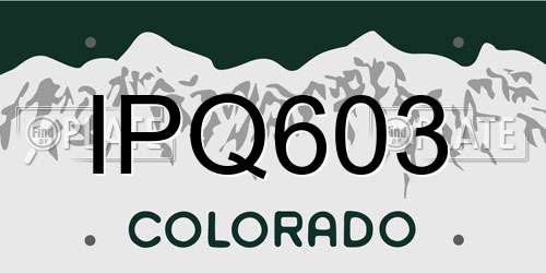 IPQ603 Colorado License Plate