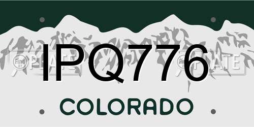 IPQ776 Colorado License Plate