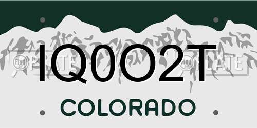 IQ0O2T Colorado License Plate
