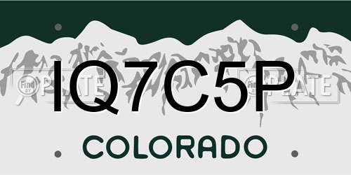 IQ7C5P Colorado License Plate