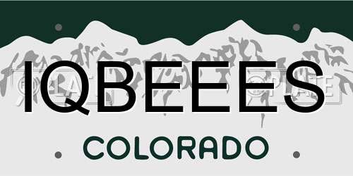 IQBEEES Colorado License Plate