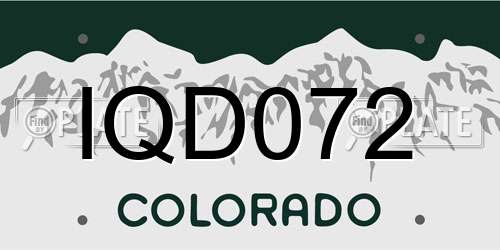 IQD072 Colorado License Plate