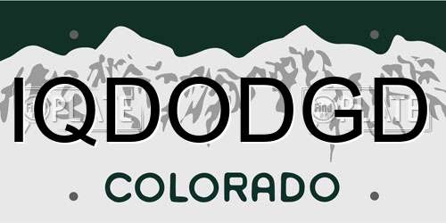 IQDODGD Colorado License Plate