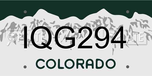 IQG294 Colorado License Plate