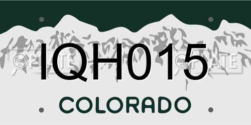 IQH015 Colorado License Plate