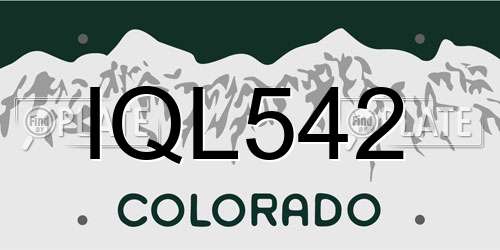IQL542 Colorado License Plate