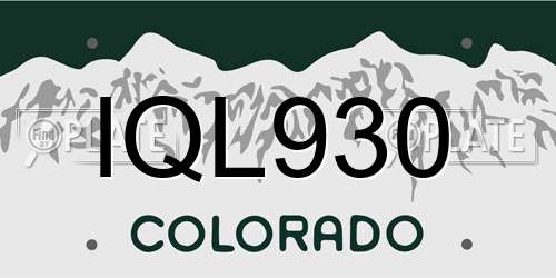 IQL930 Colorado License Plate