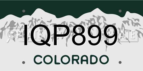 IQP899 Colorado License Plate