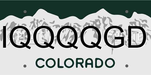 IQQQQGD Colorado License Plate