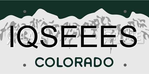 IQSEEES Colorado License Plate