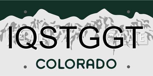 IQSTGGT Colorado License Plate