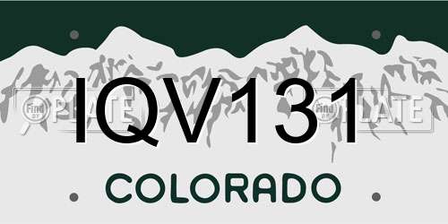 IQV131 Colorado License Plate