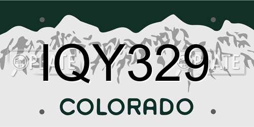IQY329 Colorado License Plate