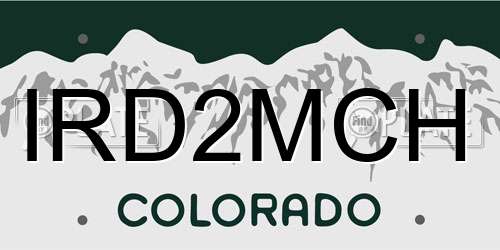 IRD2MCH Colorado License Plate