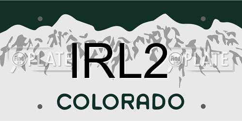 IRL2 Colorado License Plate