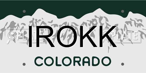 IROKK Colorado License Plate