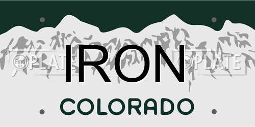IRON Colorado License Plate