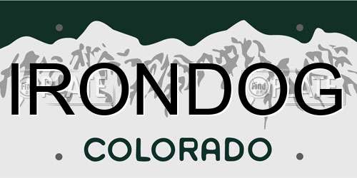 IRONDOG Colorado License Plate