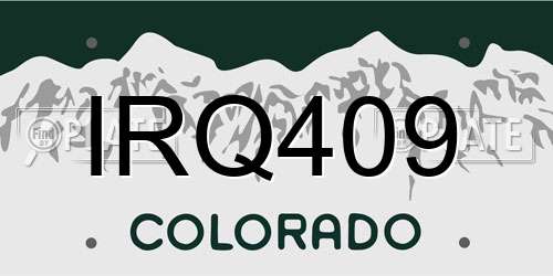 IRQ409 Colorado License Plate