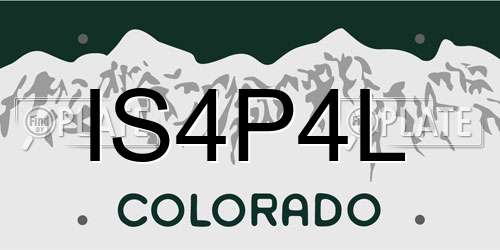 IS4P4L Colorado License Plate