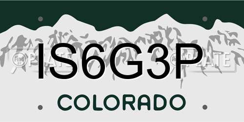 IS6G3P Colorado License Plate
