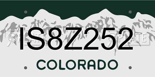 IS8Z252 Colorado License Plate