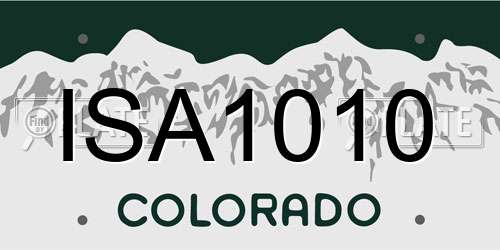 ISA1010 Colorado License Plate