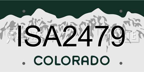 ISA2479 Colorado License Plate