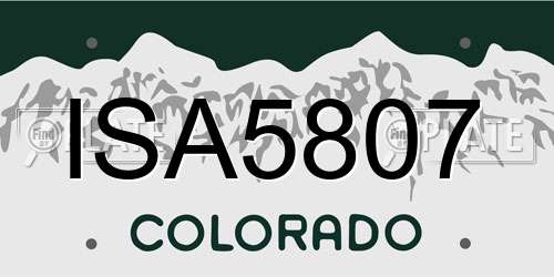 ISA5807 Colorado License Plate