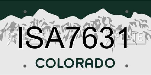 ISA7631 Colorado License Plate