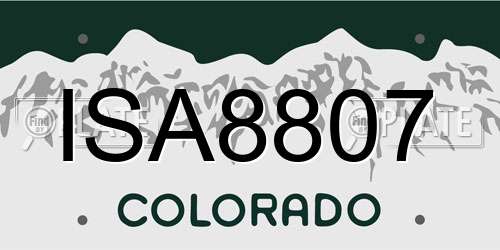 ISA8807 Colorado License Plate