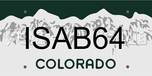 ISAB64 Colorado License Plate