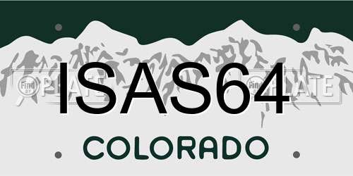 ISAS64 Colorado License Plate