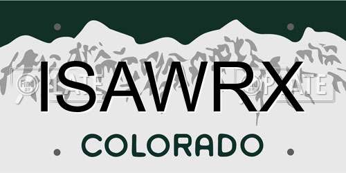 ISAWRX Colorado License Plate