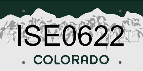 ISE0622 Colorado License Plate
