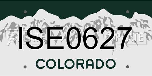 ISE0627 Colorado License Plate