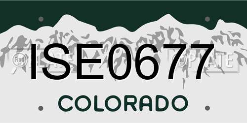 ISE0677 Colorado License Plate