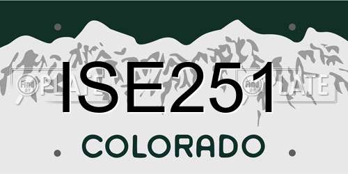 ISE251 Colorado License Plate