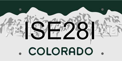 ISE28I Colorado License Plate