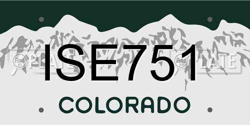 ISE751 Colorado License Plate